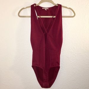 Going out Strappy Maroon Bodysuit